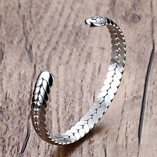Gold and Silver Braided Steel Cuff Bracelets for Women and Girls