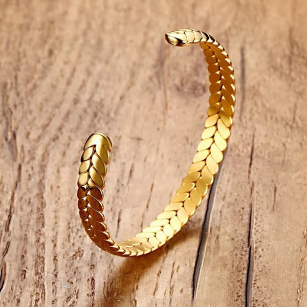 Gold and Silver Braided Steel Cuff Bracelets for Women and Girls