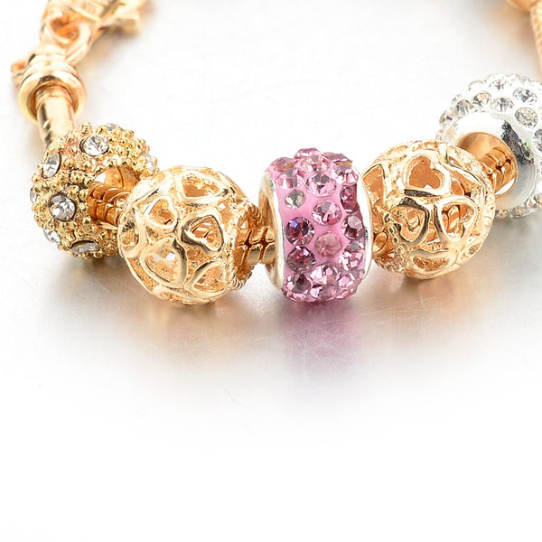 PS I Love You Gold Charm Bracelet for Women and Girls