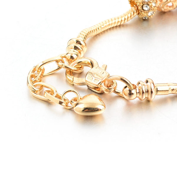 PS I Love You Gold Charm Bracelet for Women and Girls